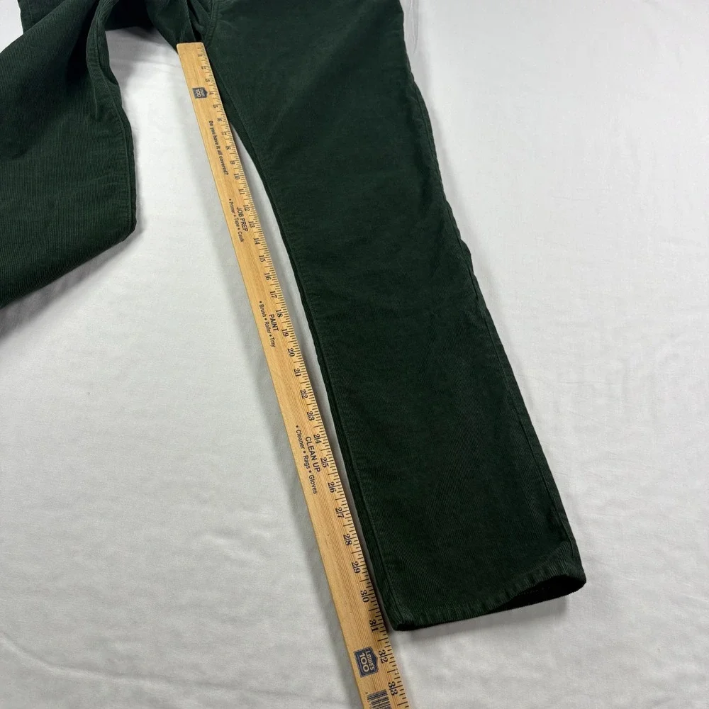 J Crew Corduroy Pants Mens 38x32 Green Chino Slim Fit Stretch Preppy Casual